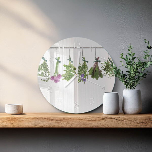 Glas wanduhr Kräuter
