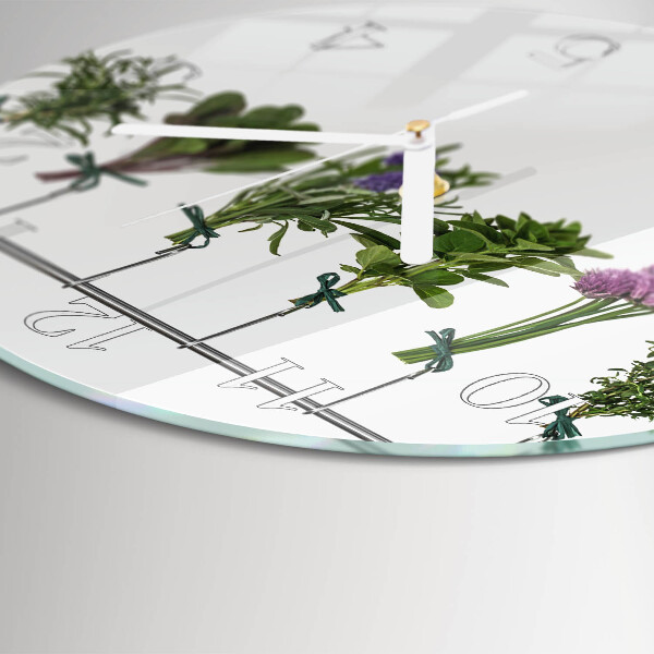 Glas wanduhr Kräuter