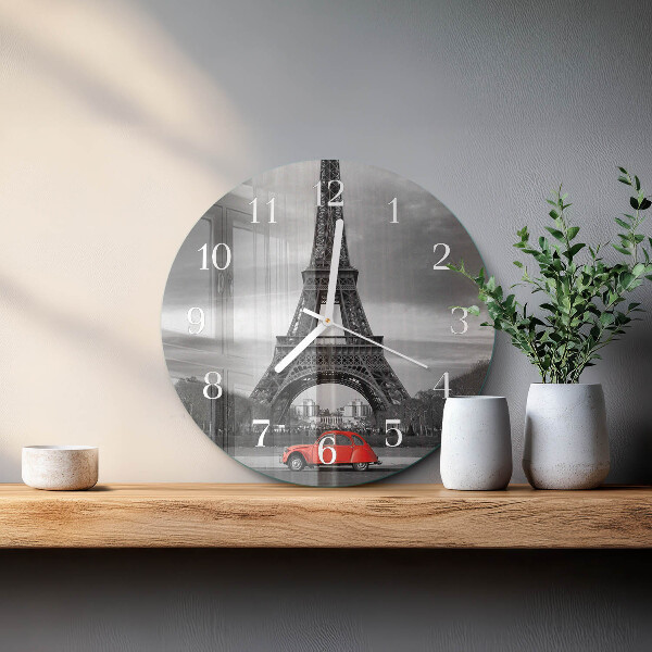 Glas wanduhr Eiffelturm-Auto