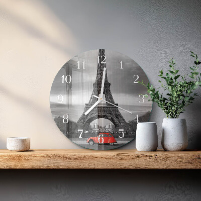 Glas wanduhr Eiffelturm-Auto