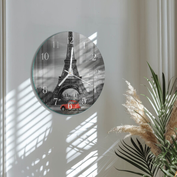 Glas wanduhr Eiffelturm-Auto