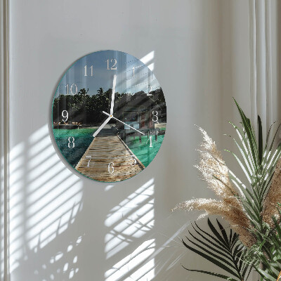 Glas wanduhr Seepalmen