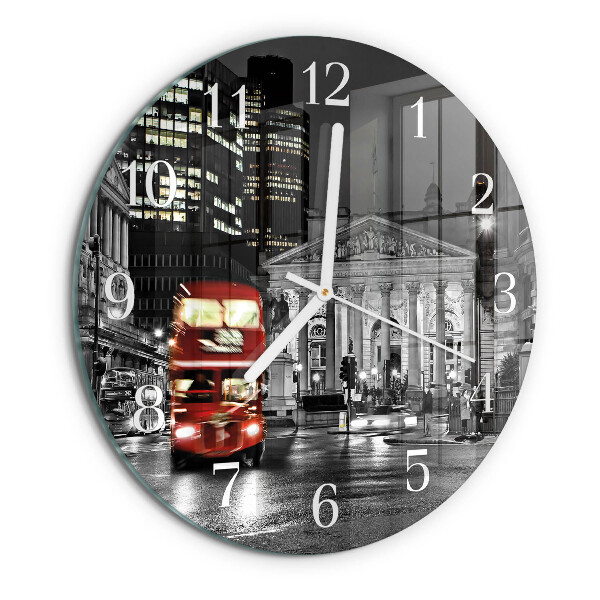 Glas wanduhr Londoner Bus