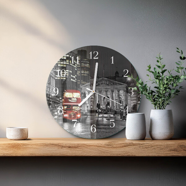 Glas wanduhr Londoner Bus