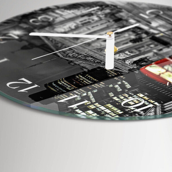 Glas wanduhr Londoner Bus