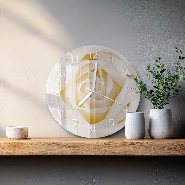 Glas wanduhr Rose