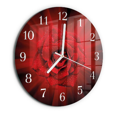 Glas wanduhr Rose