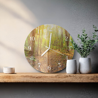Glas wanduhr Waldweg