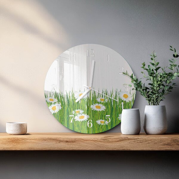 Glas wanduhr Gänseblümchen