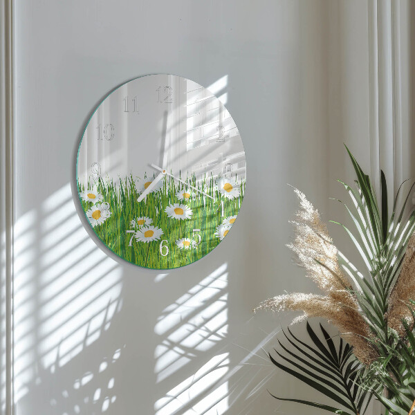 Glas wanduhr Gänseblümchen