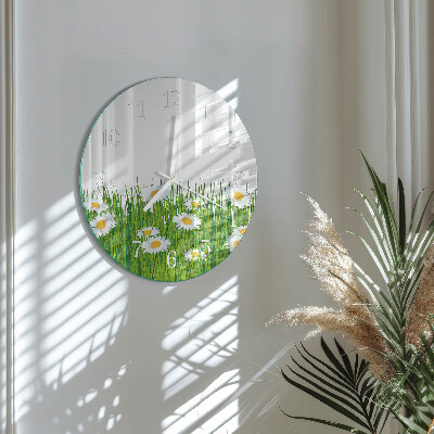 Glas wanduhr Gänseblümchen