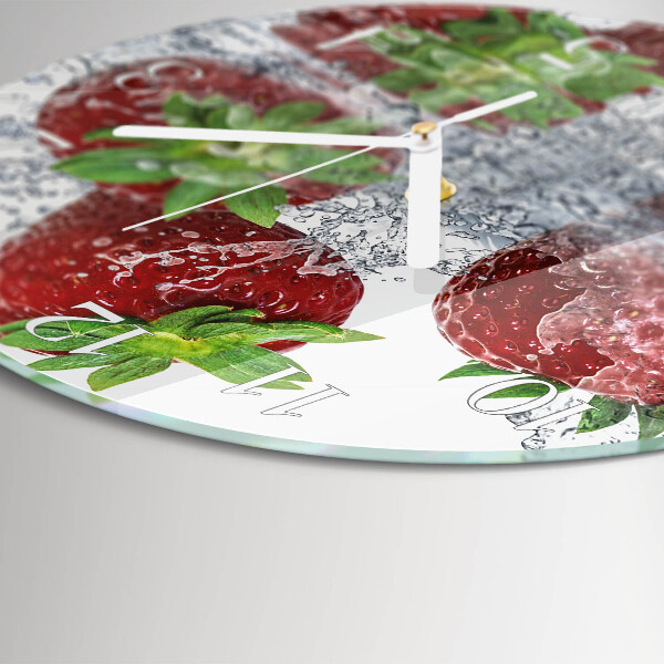 Glas wanduhr Erdbeeren
