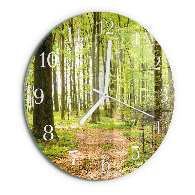 Glas wanduhr Wald