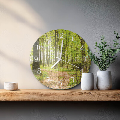 Glas wanduhr Wald