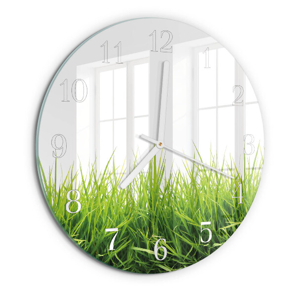 Glas wanduhr Gras