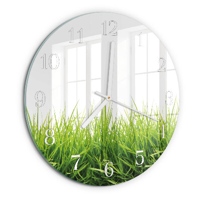 Glas wanduhr Gras