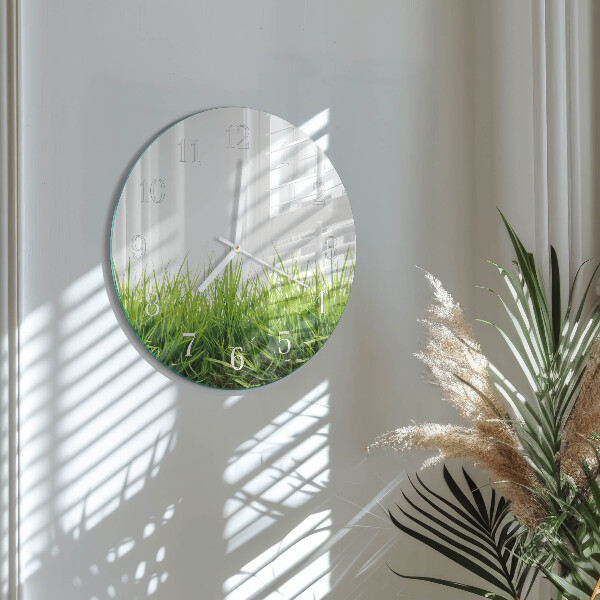 Glas wanduhr Gras