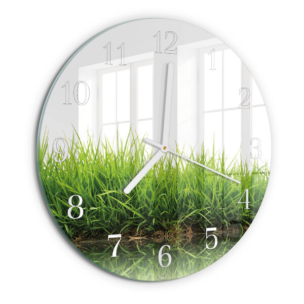 Glas wanduhr Gras