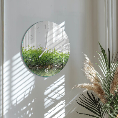 Glas wanduhr Gras