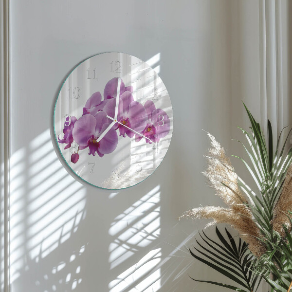Glas wanduhr Orchidee