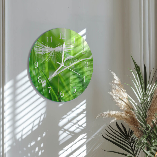 Glas wanduhr Gras