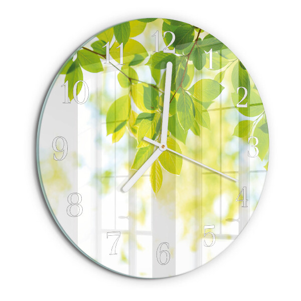 Glas wanduhr Blätter