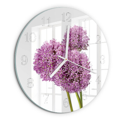 Glas wanduhr Blume
