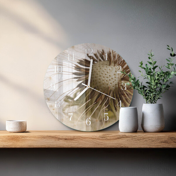Glas wanduhr Löwenzahn