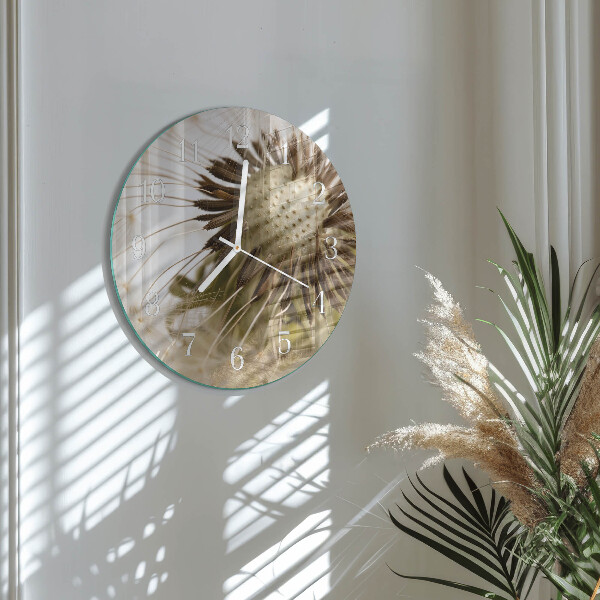Glas wanduhr Löwenzahn