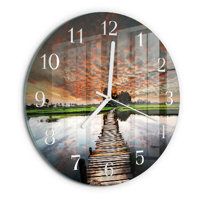 Glas wanduhr Meadow Bridge