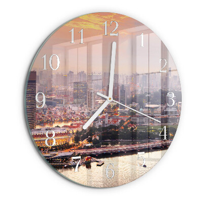 Glas wanduhr Stadt