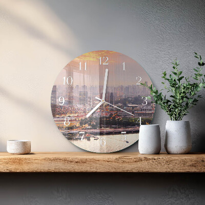 Glas wanduhr Stadt