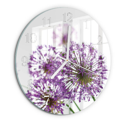 Glas wanduhr Blume