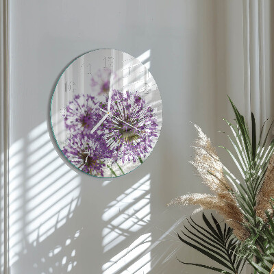 Glas wanduhr Blume