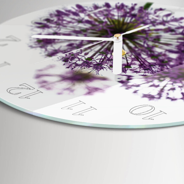 Glas wanduhr Blume