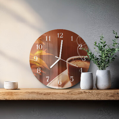 Glas wanduhr Kaffee