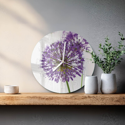 Glas wanduhr Blume