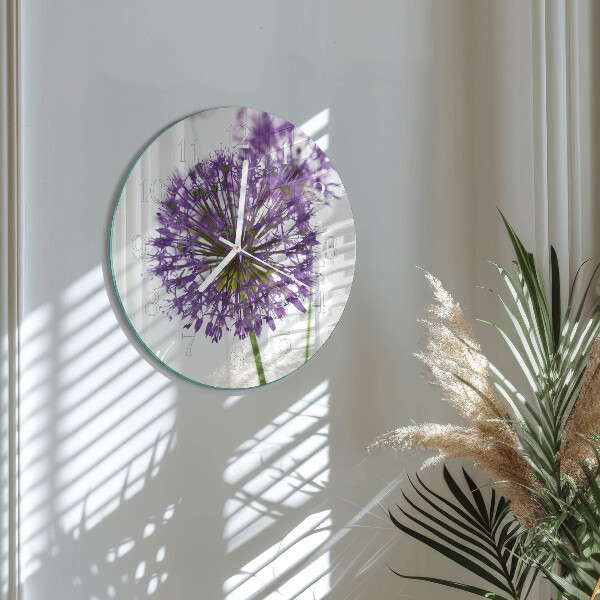 Glas wanduhr Blume
