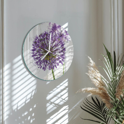 Glas wanduhr Blume