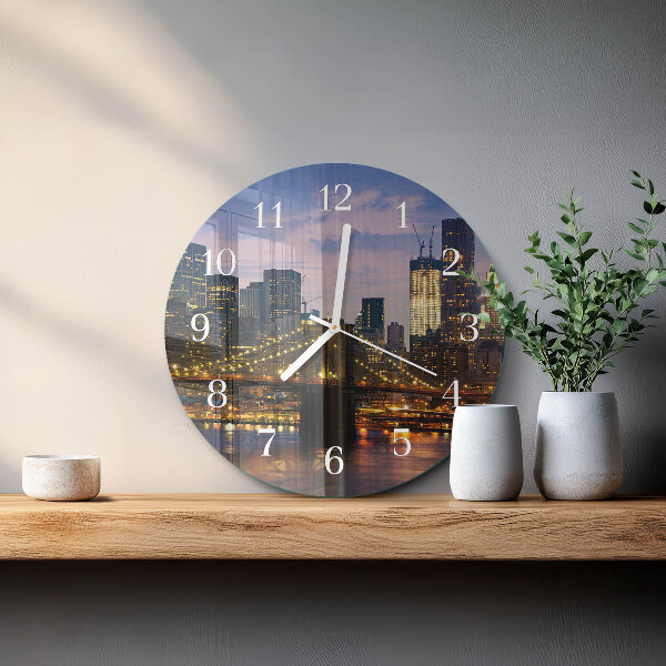 Glas wanduhr Horizontale Brücke