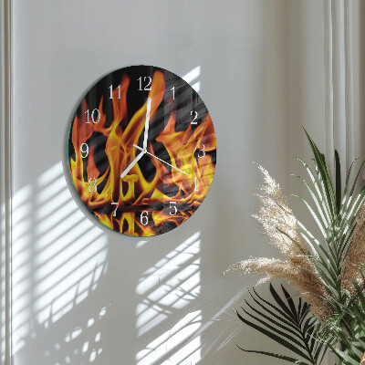 Glas wanduhr Feuer