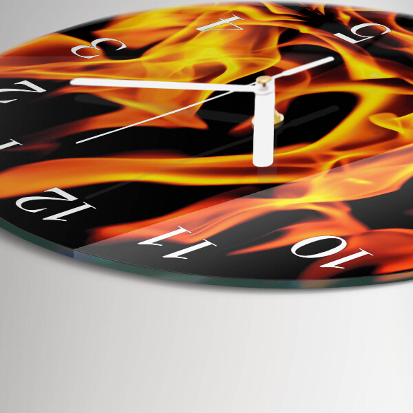Glas wanduhr Feuer