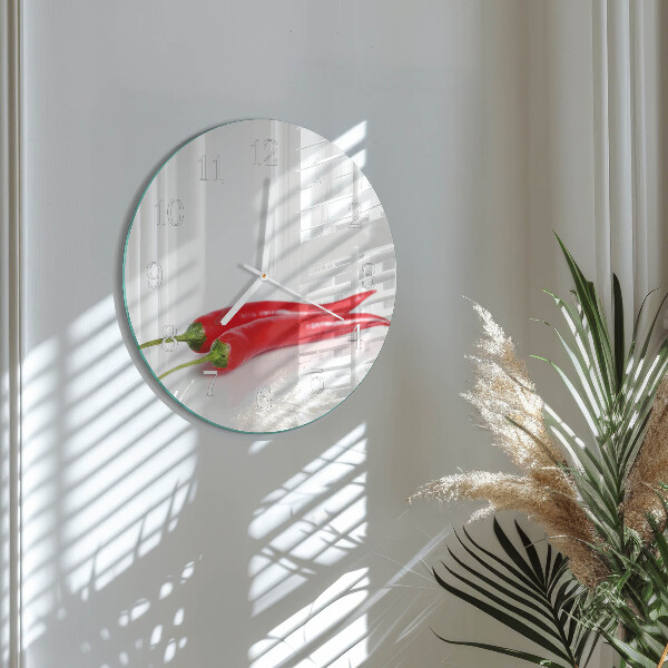 Glas wanduhr Chilischoten
