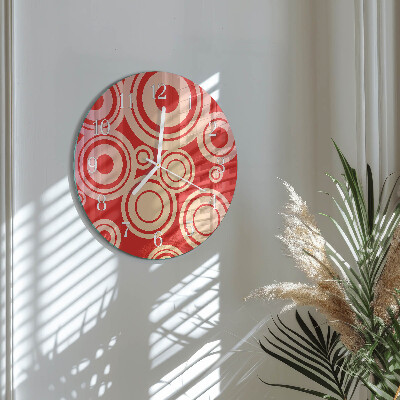 Glas wanduhr Rote Kreise