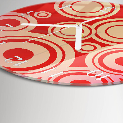 Glas wanduhr Rote Kreise