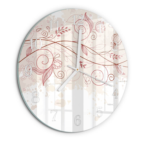 Glas wanduhr Blumenkunst