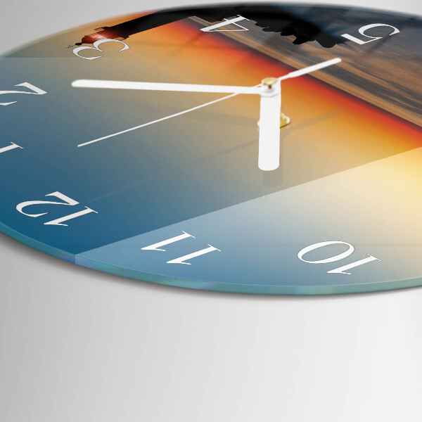 Glas wanduhr Leuchtturm Meer