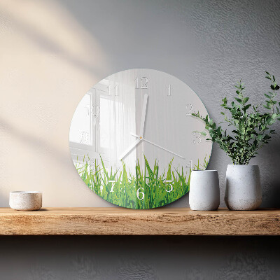 Glas wanduhr Gras