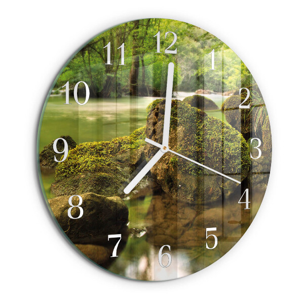Glas wanduhr Landschaft Fluss