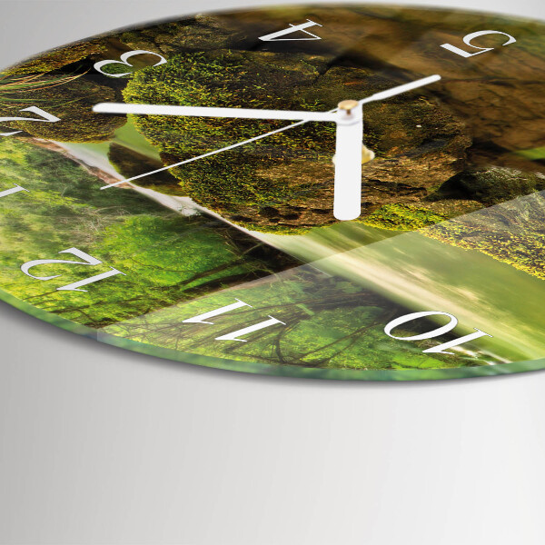 Glas wanduhr Landschaft Fluss